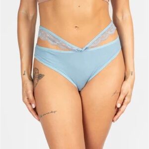 Knotty Knickers Blue Lace Full Bottom Underwear Briefs Panties Size XL